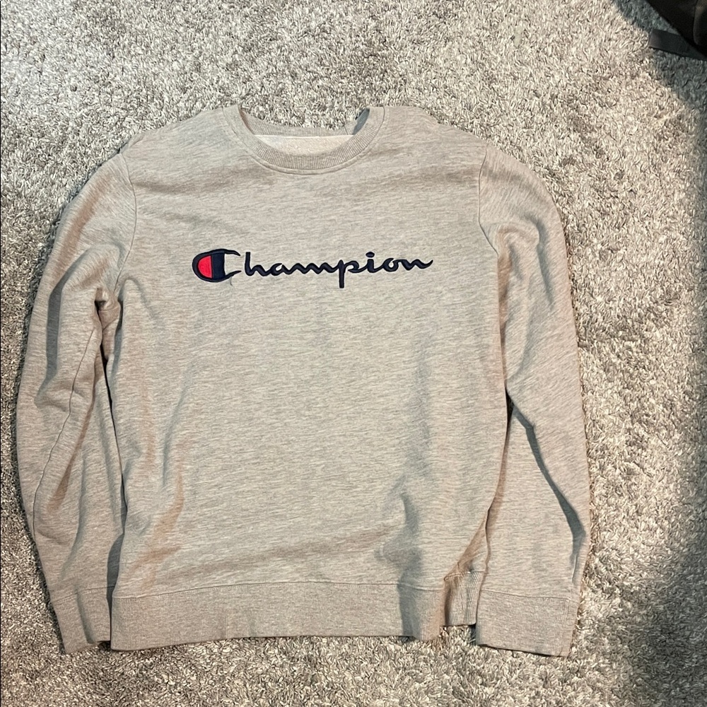 Champion Light Gray Crewneck Men's Sweater